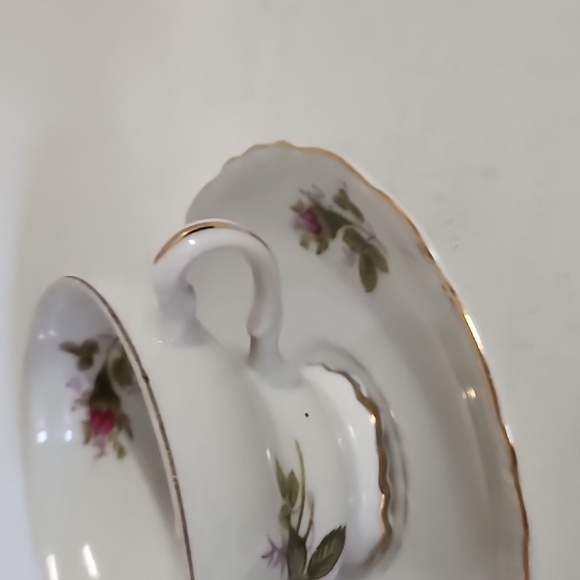 Lipper & Mann Creations Japan Magenta Rose Bud Flower Gold rim Teacup Saucer Set - Picture 7 of 7